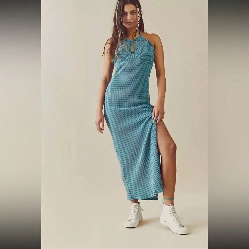 Free people Terra striped ribbed Maxi Dress